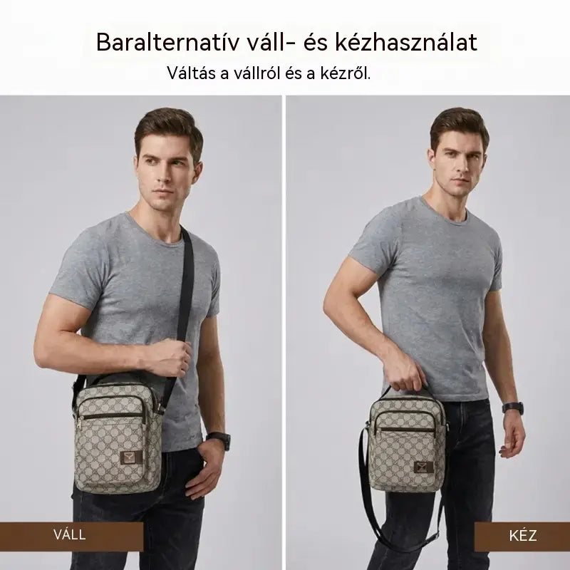 💞🧳Új, nagy kapacitású férfi válltáska műbőrből (PU)