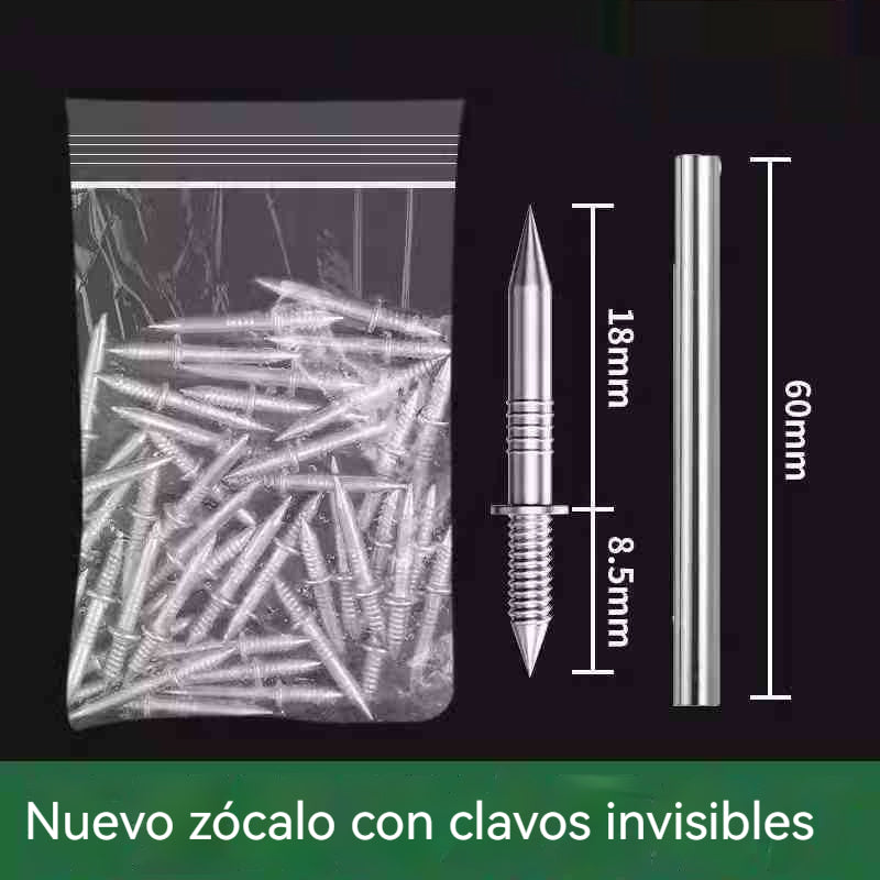 🚪Clavos de garra bidireccionales sin dejar rastro📌Específicos para zócalos de madera maciza ✅Instalación sin dejar rastros 📍Doble punta para evitar que se aflojen 🔨Universal para carpinteros
