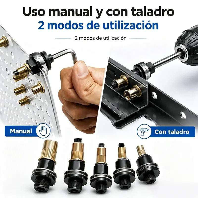 【75pcs】🛠️ Juego de Remachadora de Tuercas Manual | Herramienta Fácil para Colocar Tuercas Remachables en Metal, Chapas y Automóviles (M3-M6)🔧