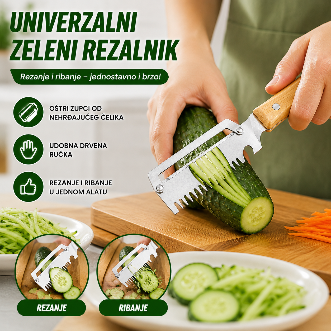 🔥Kupite 1, dobijte 1 gratis (2 komada)🧅🔪 Višenamjenska kuhinjska gulilica 3 u 1: Guli, sjecka povrće, reže meso i otvara boce! 🔥