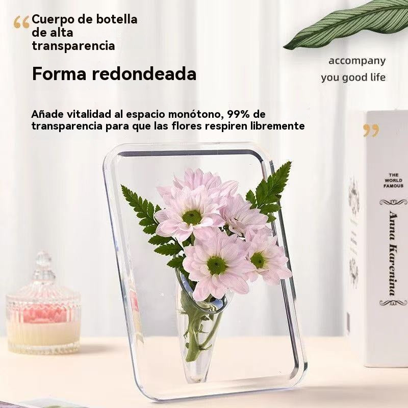 🔥🌼【1 piezas 24 euros】Florero con marco de fotos de escritorio de alta calidad