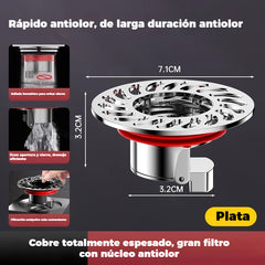 🔥¡Compra 1 y llévate 1 GRATIS!（2 piezas）🔥 Desagüe universal de latón para suelo con núcleo desodorizante antiolor 🚿✨