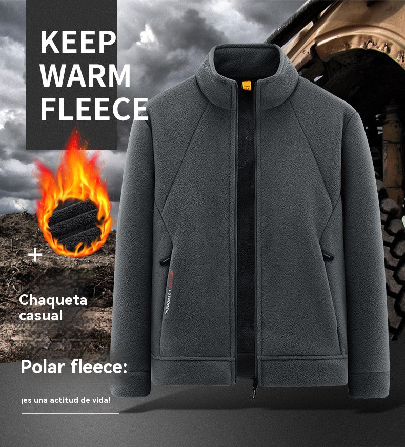 【M-5XL】Chaqueta de Terciopelo Grueso de Lana para Hombre, Talla Grande, Cálida y Cómoda para Otoño e Invierno【40% de Descuento】
