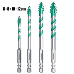 🔩 6+8+10+12mm✨Broca de 4 Filos Multimaterial – Perforación Rápida y Precisa en Acero, Vidrio y Cerámica 💪✨