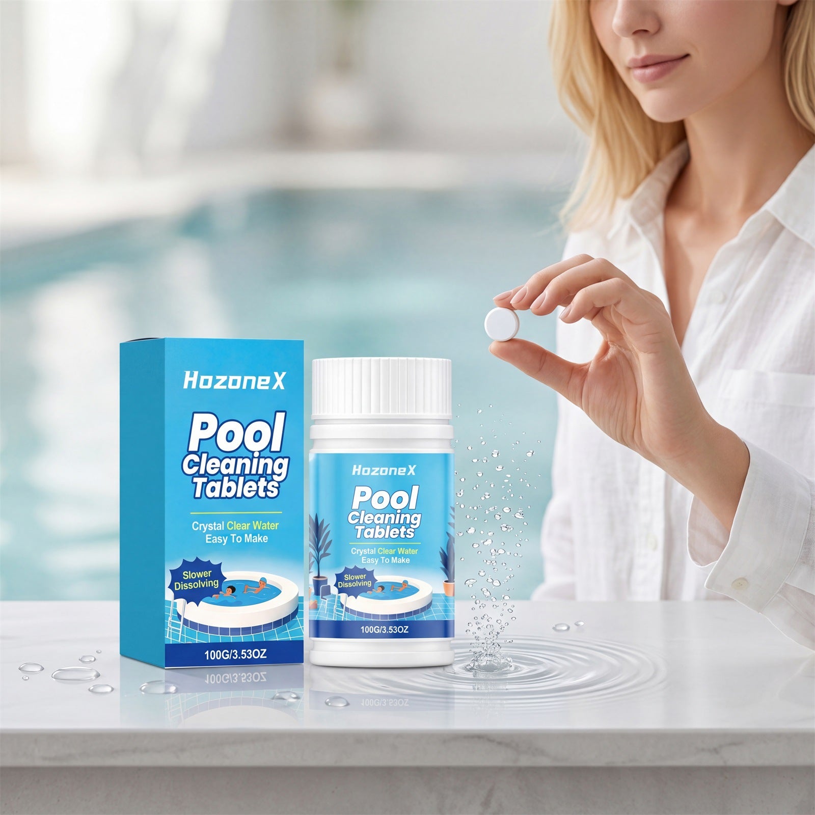 🎁【Compra uno y llévate otro gratis】✨Pastillas limpiadoras para piscinas, se disuelven rápidamente y eliminan las manchas💦Agua limpia