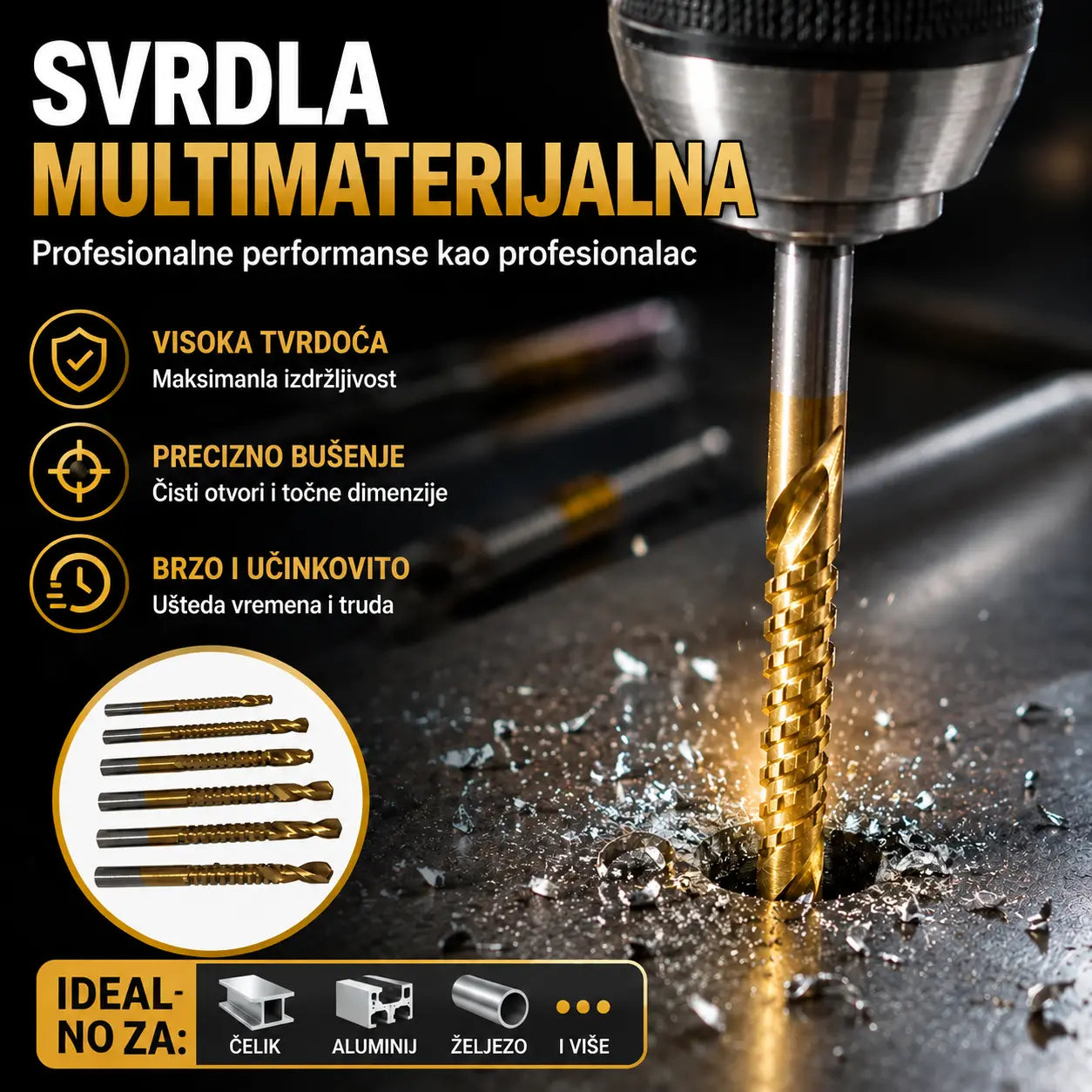 🔥 Set od 6 profesionalnih svrdla | Brzo i precizno bušenje za vaše projekte