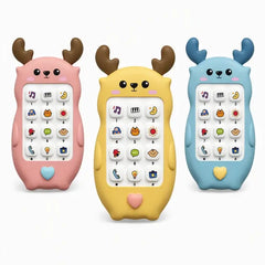 🎁2 kosa za 23 €🎨 Igrača telefon za dojenčke z motivom jelenčka: dvojezični izobraževalni pametni telefon za igro, z glasbo in zgodbicami za malčke.