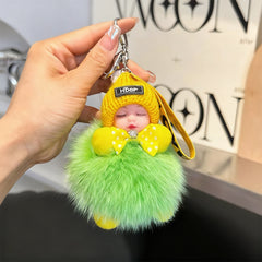 😴🧸🚗Compra 1 y llévate 1 gratis🔥Colgante para coche con forma de muñeco durmiente, llavero de dibujos animados con motivo de peluche.