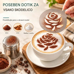 Šablona iz nerjavnega jekla za latte art