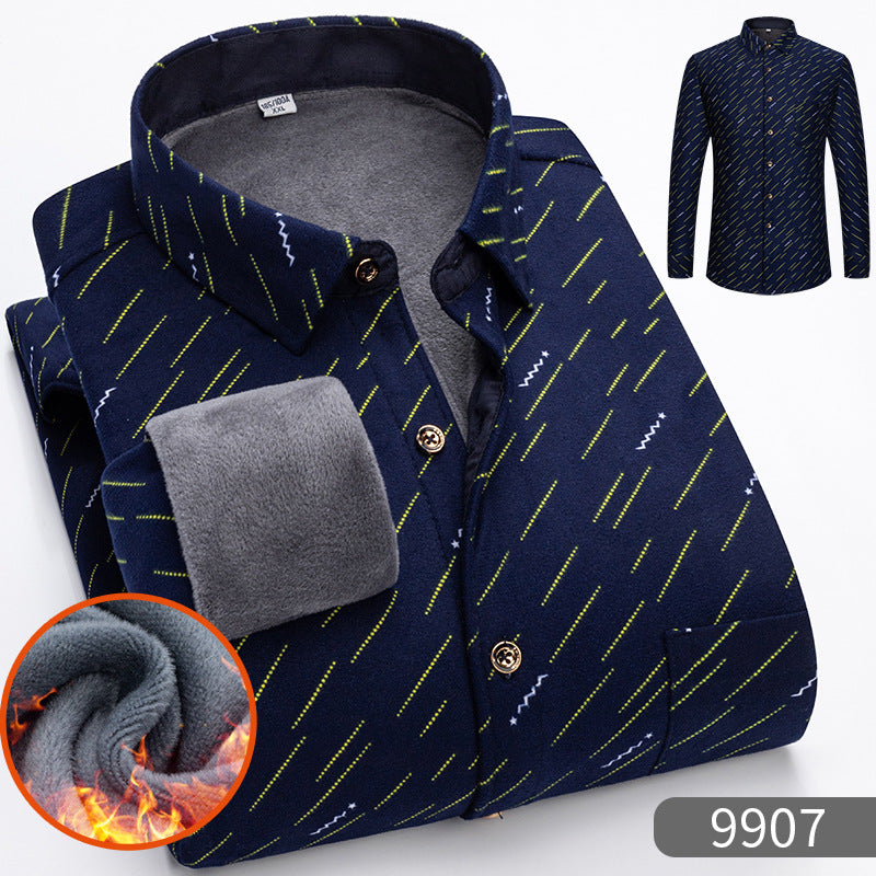 🔥✨【Compra uno, llévate otro gratis】👔【L-5XL】Camisa de manga larga de negocios cálida para otoño e invierno
