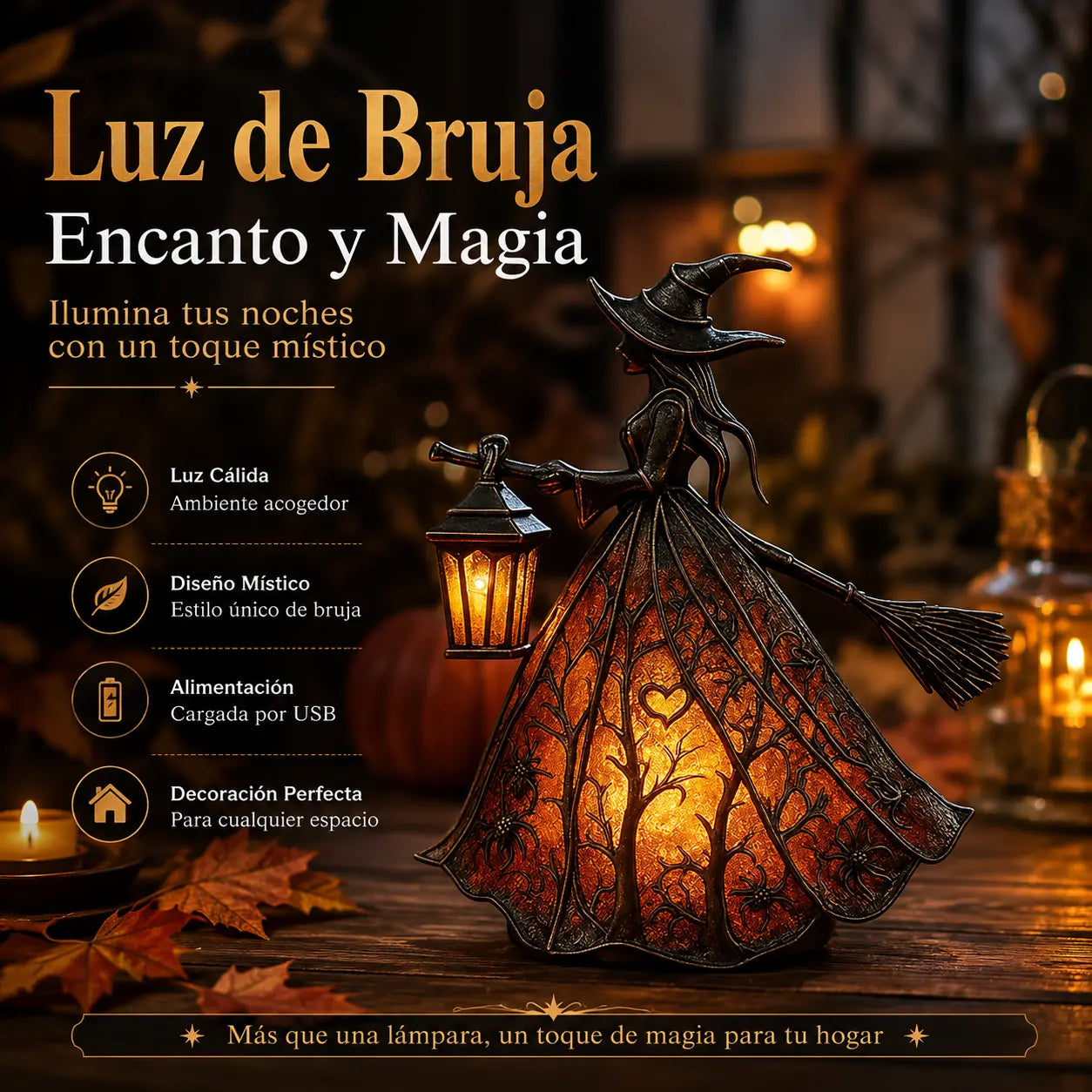 🧙‍♀️ Boszorkánylámpa – egy hátborzongató gótikus lámpás dekoráció, egyedi asztali lámpa dísztárgy, lábakkal ellátott éjszakai fény, amely otthonra, tornácra, irodába és bulik díszítésére egyaránt alkalmas.