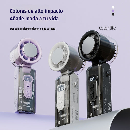 ❄️🌀 Ventilador de mano plegable 3 en 1 – control de velocidad de 100 niveles y refrigeración turbo de 13.000 RPM 🔋 Batería de 1800 mAh, linterna LED + SOS para viajes y camping 🌲🏕️