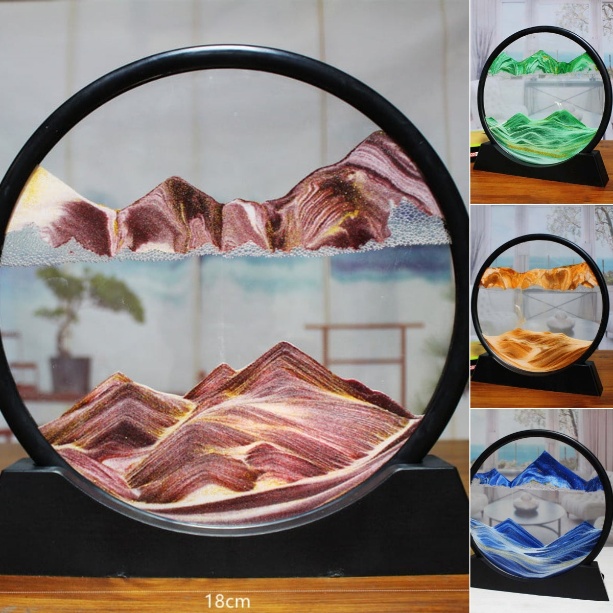 🌄🌄Adornos de arenas movedizas 3D para decoración del hogar con forma de montaña y río antiguos