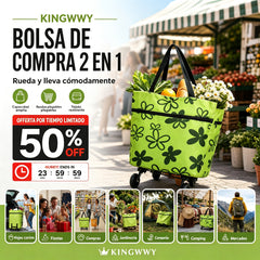🛒 Carrito de compras plegable 2 en 1 – Tu aliado ligero y multifunción 🛍️✨
