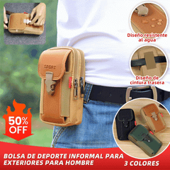 【📢50% de descuento】Bolso para teléfono móvil informal para hombre, bolso deportivo multifuncional para exteriores