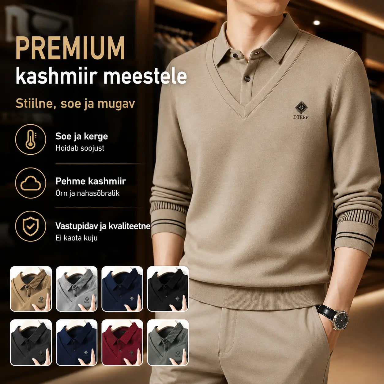 🔥👔【M-4XL】Meeste esmaklassiline kašmiirist kaheosaline pluus, soe ja mitmekülgne