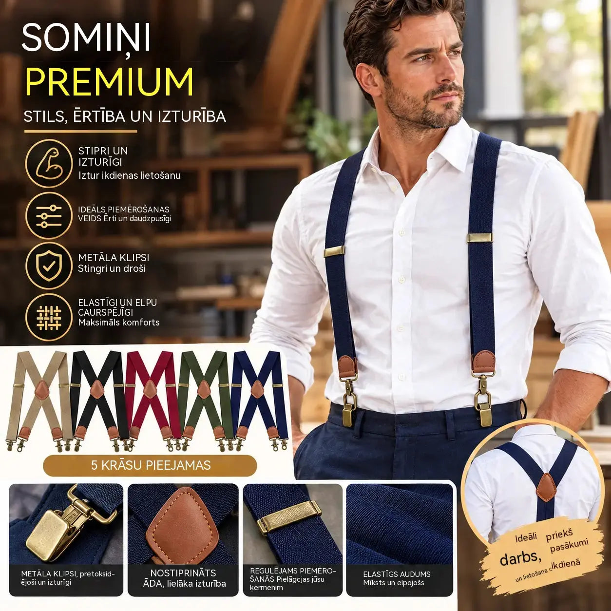 📢📢 50% ATLAIDE! ⏰ Vīriešu X veida bikšturi ar klipšiem