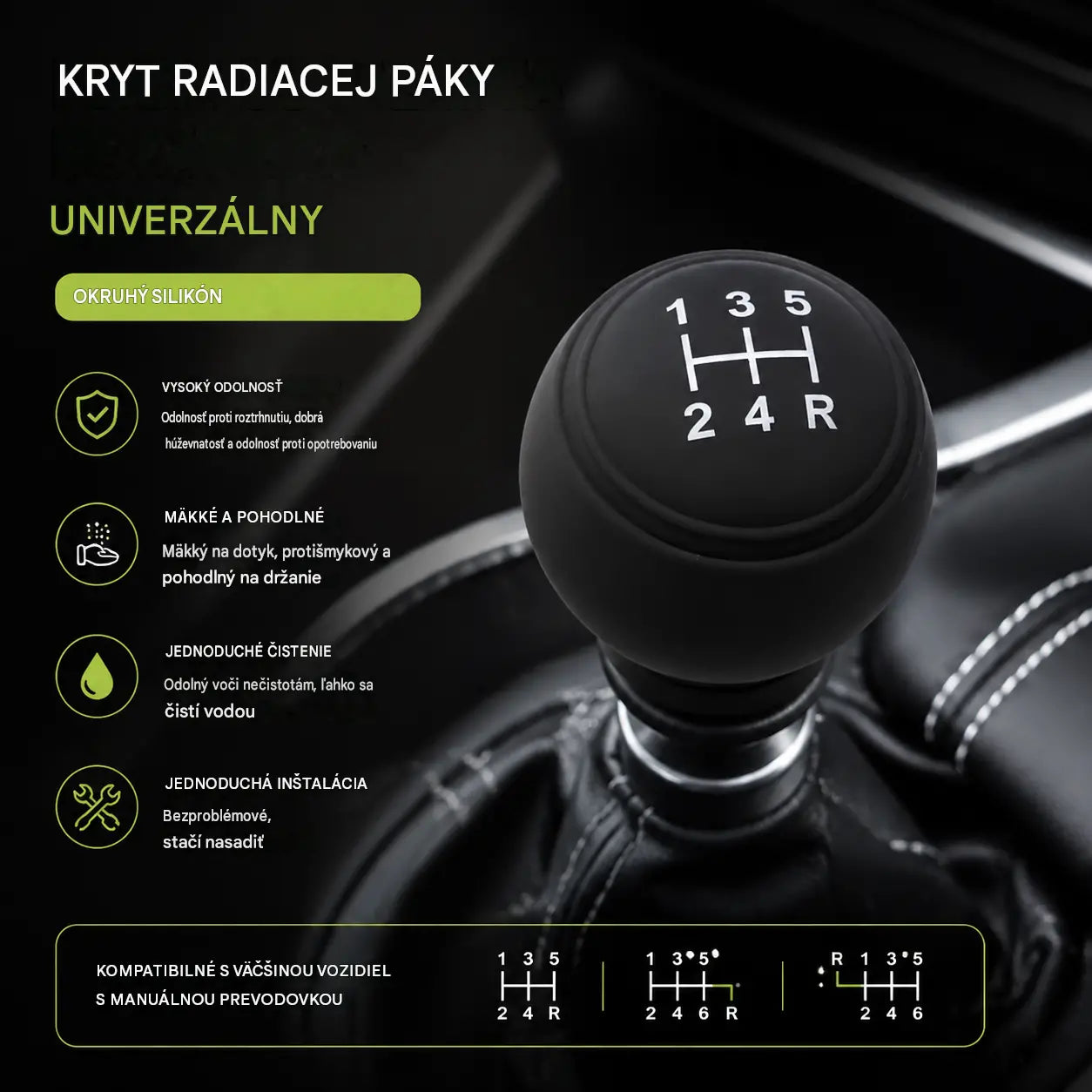 5 kusov 22 € ✨ Dodajte svojmu autu nový vzhľad s týmto silikónovým krytom radiacej páky 🚘