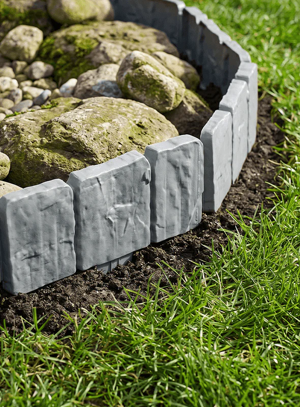 🏡✨ Set de 10 Bordes Decorativos para Jardín con Efecto Piedra 🌿 Valla Flexible para Jardín y Parterres | Diseño Elegante para Césped, Flores y Senderos 🌸