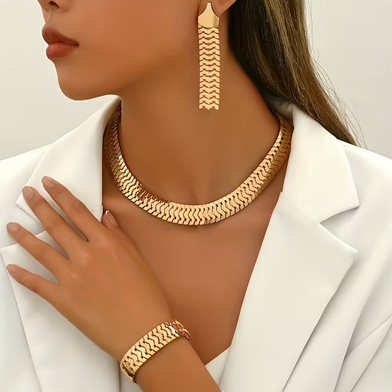 💖🔥【Pulsera + Pendientes + Collar】✨Conjunto de joyas de estilo bohemio, creativo y único, de estilo minimalista.