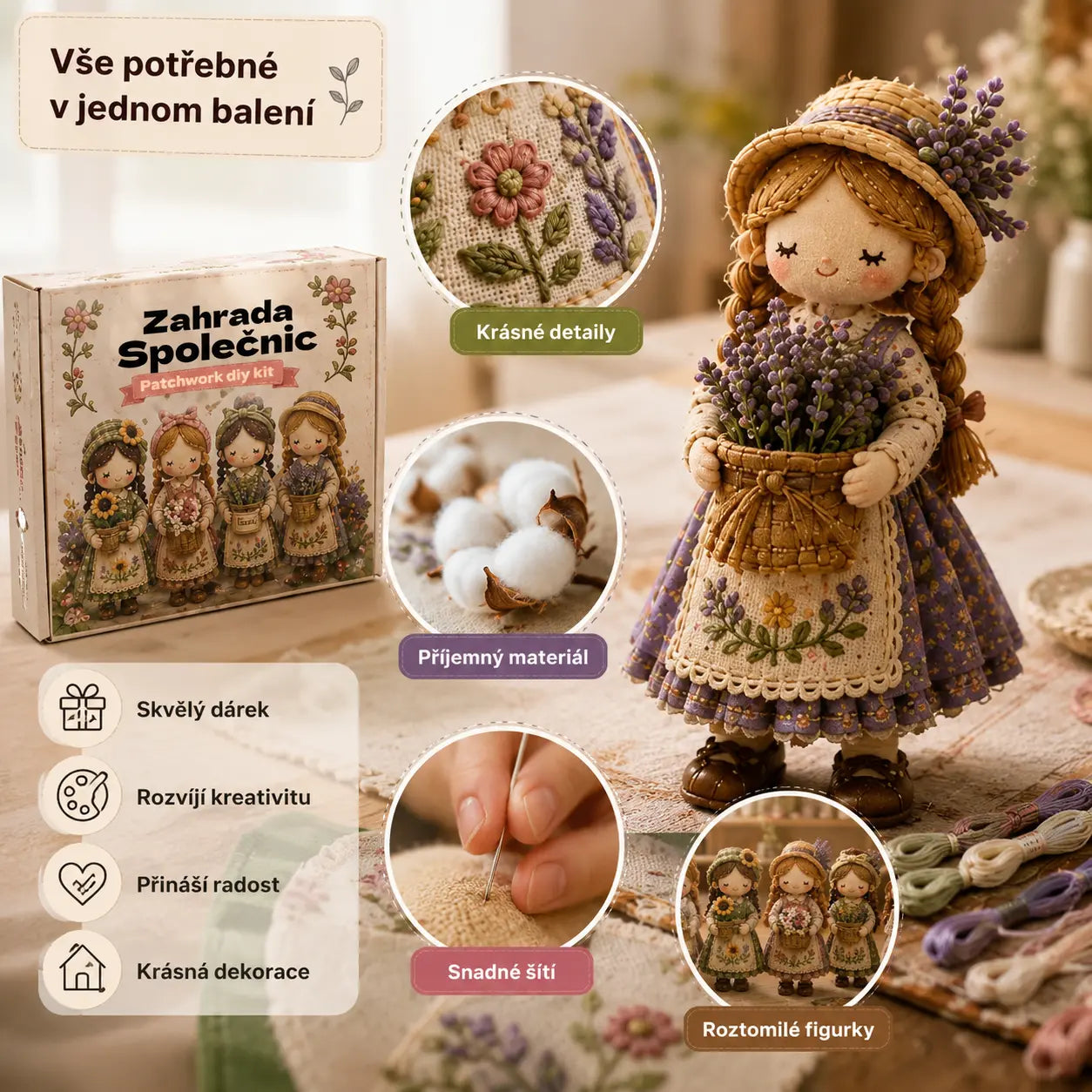Poslední den: Využijte slevu 49 %!  Miniaturní patchworková sada ze série Miniature World.