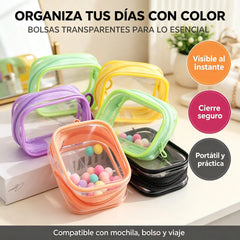 🔍✨ Bolsa de Almacenamiento Transparente Colgante para Cables y Accesorios | Organizador Portátil para Viajes y Uso Diario 🎧