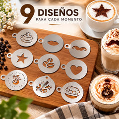 ☕ Molde de acero inoxidable para arte latte de café