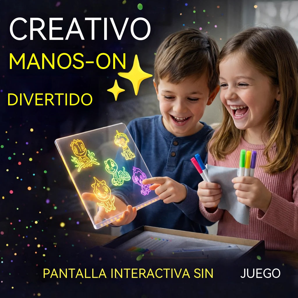 Pizarra fluorescente acrílica borrable para niños, ideal para hacer grafitis.