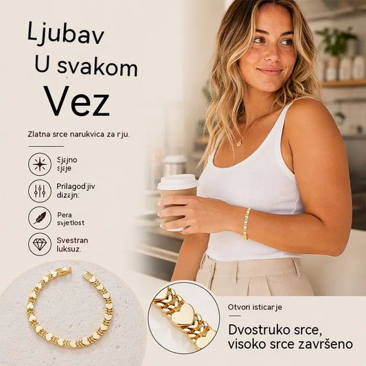 📢📢50% popusta na ograničeno vrijeme! ⏰Elegantna kubanska narukvica u obliku srca za žene: izuzetan privjesak, klasičan dizajn, udobna za nošenje 💝