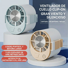 ❄Ventilador portátil USB para exteriores, montado en la cintura