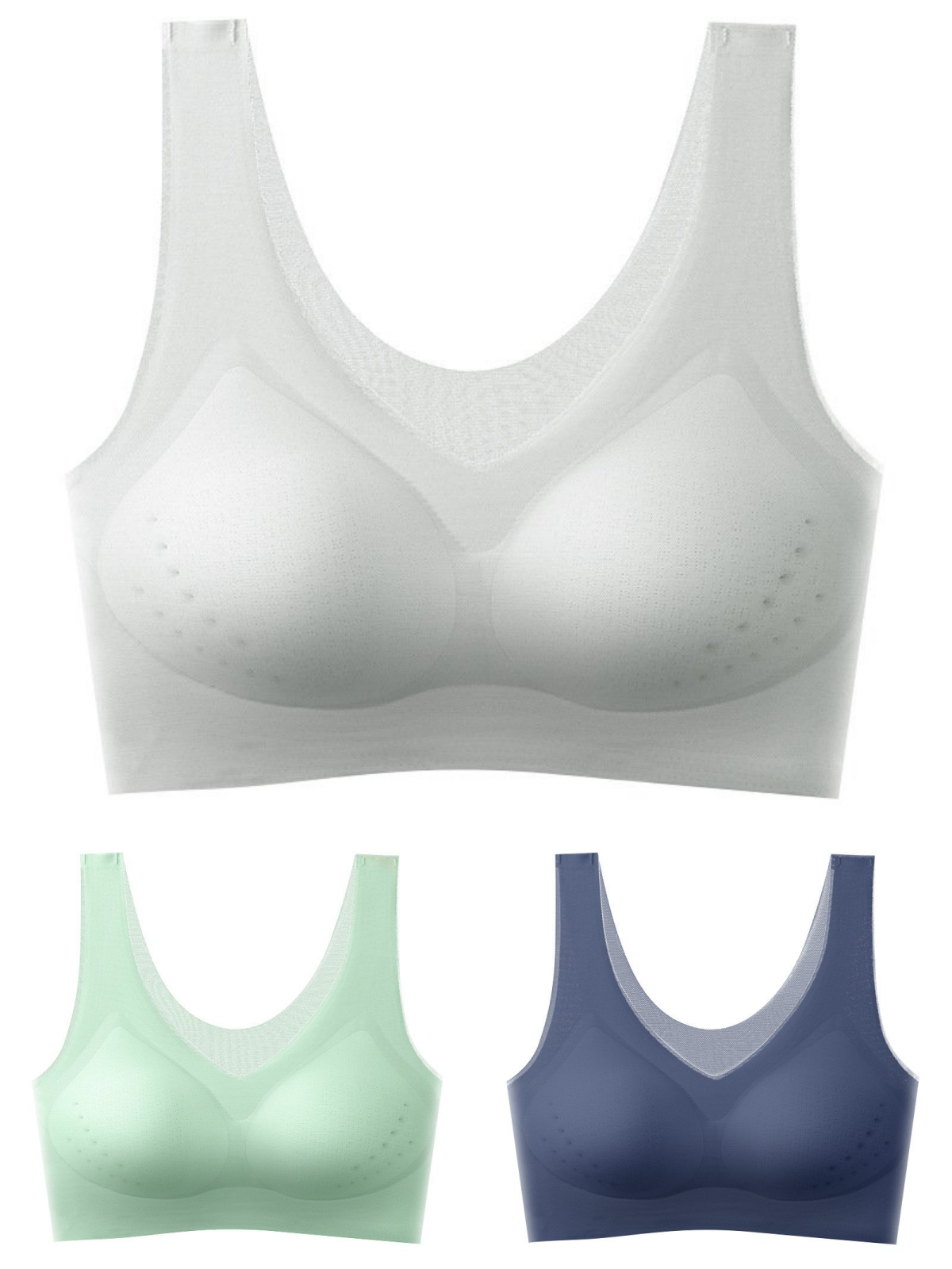 【50%OFF】🌸【40-120 kg】2026, sujetador push-up de seda helada sin costuras
