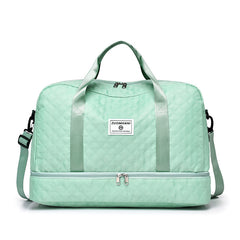 🔥【¡Oferta por tiempo limitado!】🔥Elegante bolsa de viaje de gran capacidad con diseño de separación para uso húmedo y seco, adecuada para yoga y fitness.