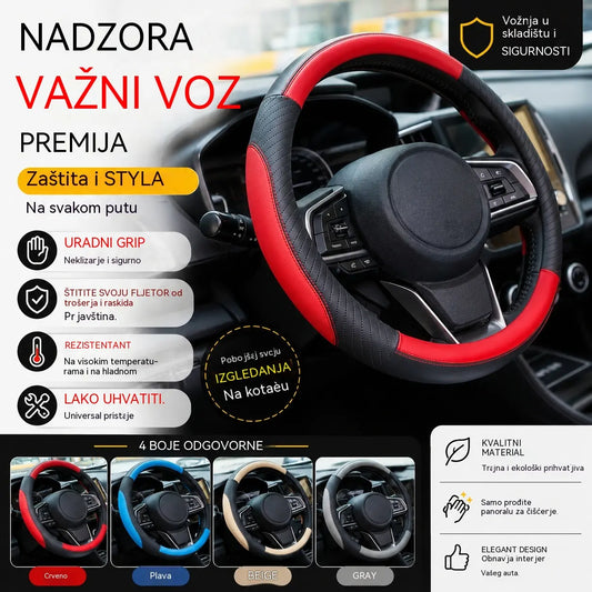 🔥 Navlaka za volan od prave kože – Univerzalna, protuklizna i izdržljiva navlaka za automobil 🚘