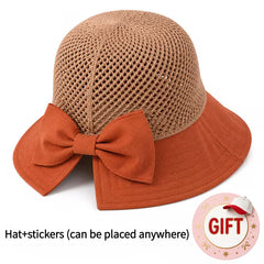 👒Compra uno y llévate otro gratis✨ Sombrero de sol de ala ancha con lazo para mujer – Plegable, protección 360° 🎀