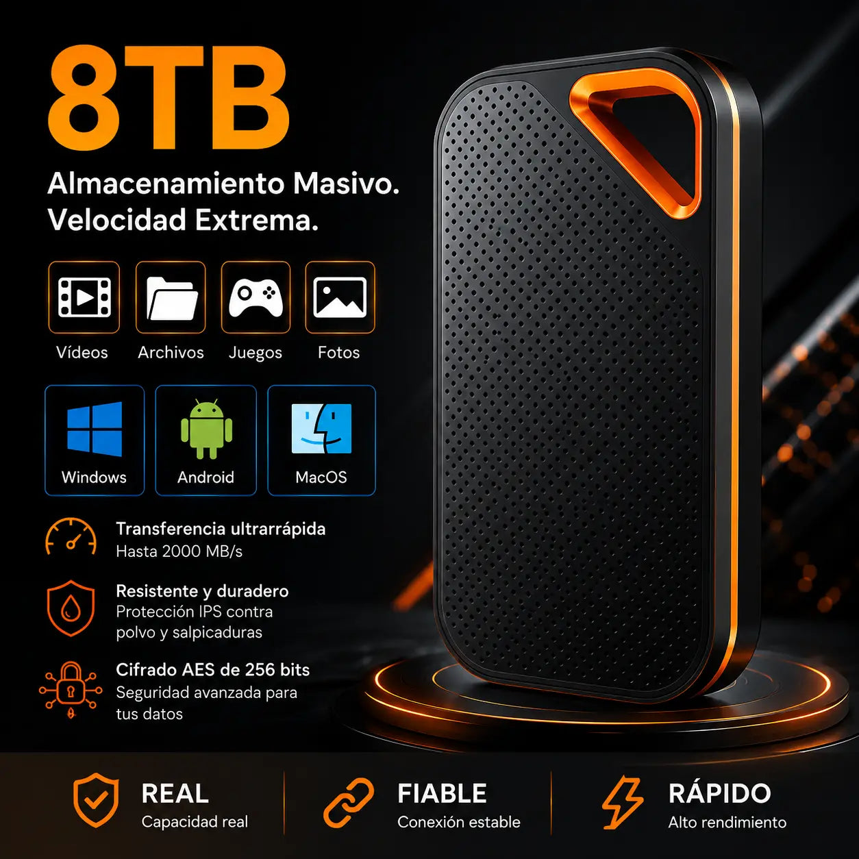 【Último día 🔥50% de descuento】💥【8TB】 Disco duro móvil de alta velocidad y gran capacidad