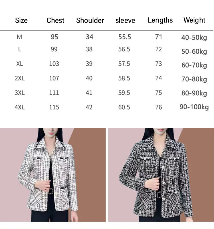 💥【Oferta especial】【L-5XL】Chaqueta de traje con solapa de muesca para mujer, nueva, otoño e invierno