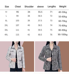 💥【Oferta especial】【L-5XL】Chaqueta de traje con solapa de muesca para mujer, nueva, otoño e invierno