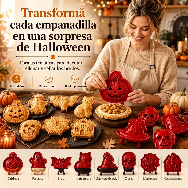 🎃【Juego de 4 piezas】 Moldes para mini dumplings y pasteles – Set de herramientas para hornear casero, ideal para fiestas y manualidades 🥧