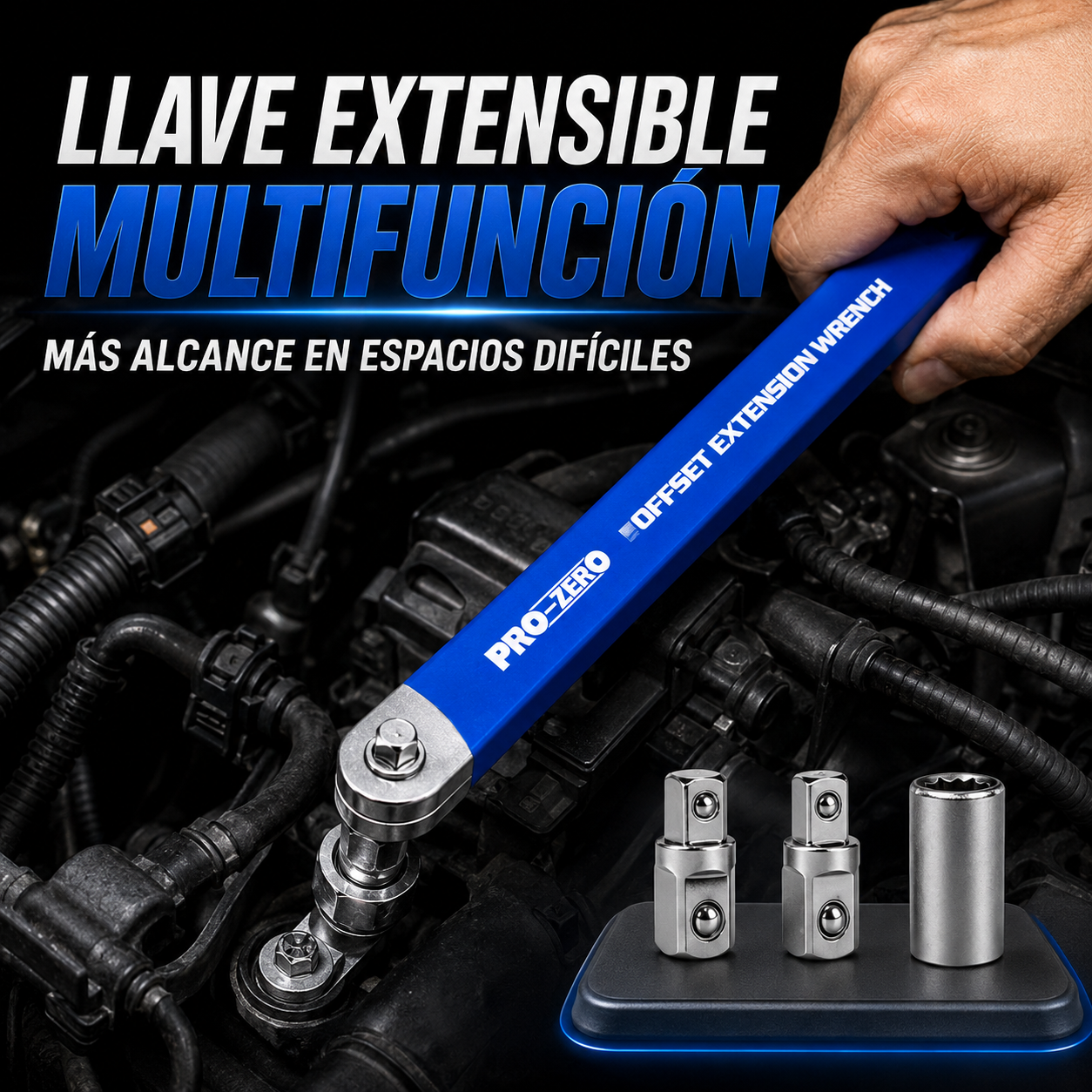 【Juego de 5 piezas】🔥 Llave extensible multifunción ajustable — doble cara, ahorra esfuerzo y llega a espacios difíciles ⚙️💪