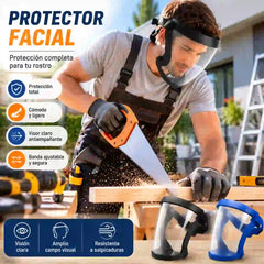 🥽 Máscara facial protectora de alta definición – Pantalla transparente antivaho para soldadura, protege contra salpicaduras, polvo y partículas 🛡️