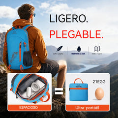 🏆 ¡Precio especial de último día! 🎒 Mochila plegable impermeable para acampar