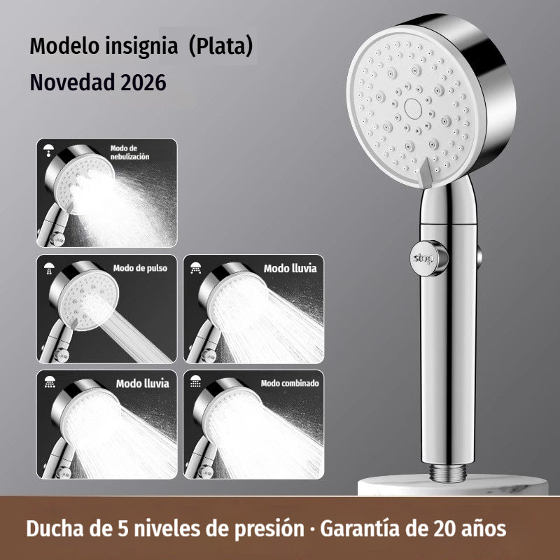 🚿💦 Cabezal de ducha 5-en-1: 5 modos + presión mejorada ✨