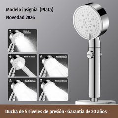 🚿💦 Cabezal de ducha 5-en-1: 5 modos + presión mejorada ✨