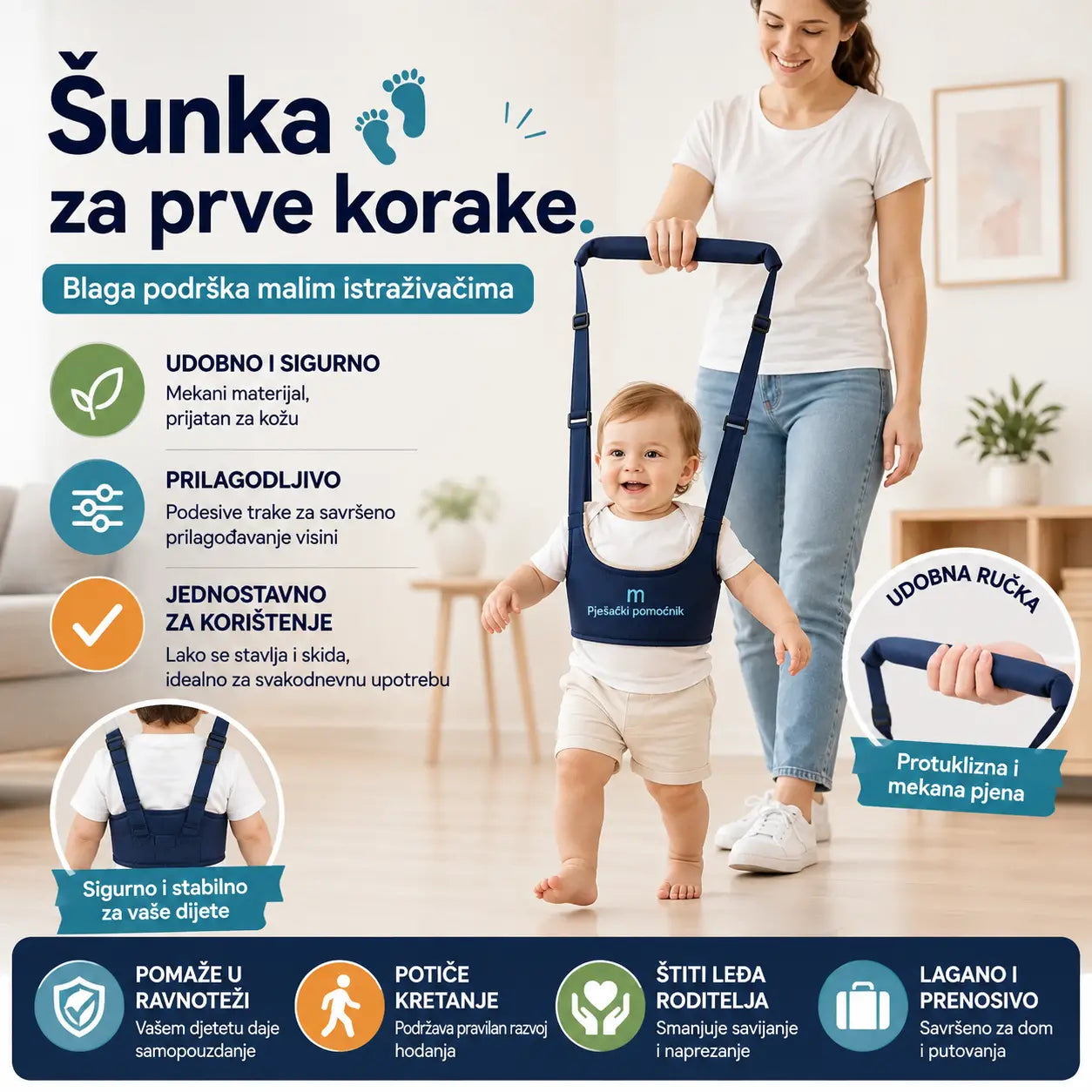 👶🚼Nosiljka za bebe 2 u 1 – prozračna, ergonomska i otporna na padove
