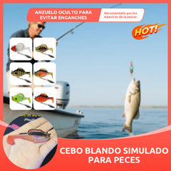 【Juego de 6 piezas-6 colores】🐟Cebo blando para peces/señuelo artificial, para lanzamiento a larga distancia, antienganches, con cola en T y peso de plomo.