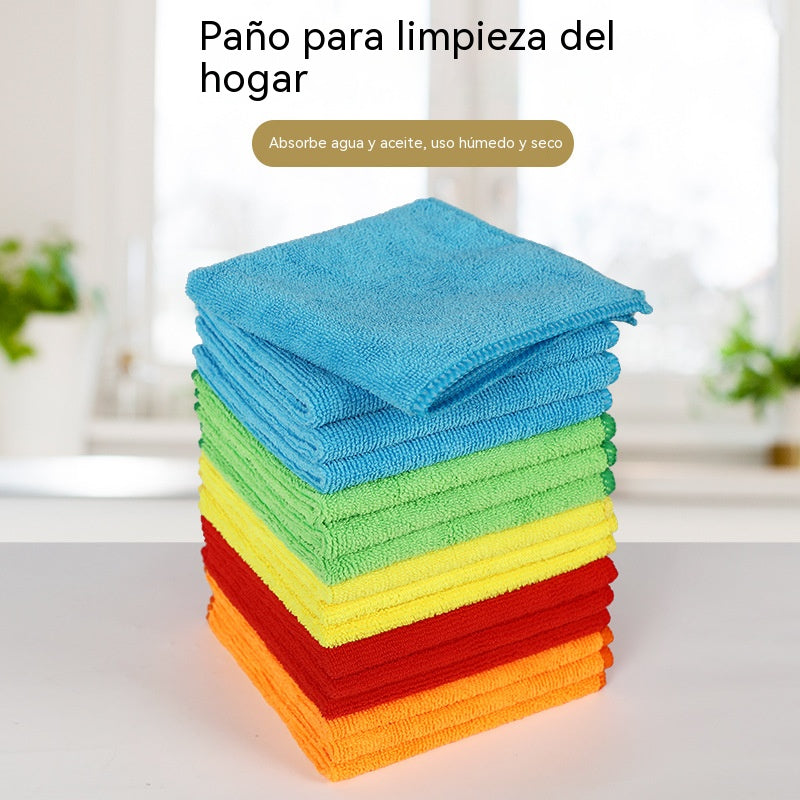 【20 piezas】Toalla de limpieza para el hogar, paño de cocina de microfibra grueso, estropajo multifuncional sin pelusa.