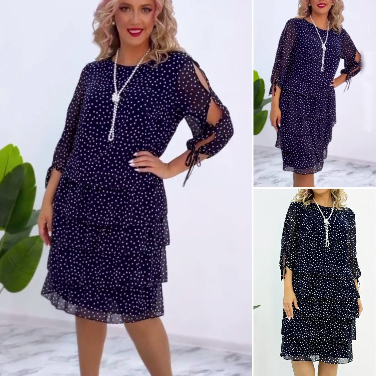 [S-5XL] Nuevo y elegante vestido suelto de lunares