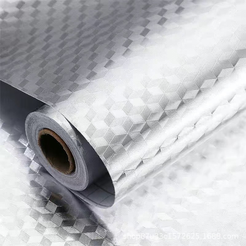 【60cm*10m】🛡️ Lámina Adhesiva de Aluminio Removible – Antigrasa, Resistente al Calor y Fácil de Limpiar