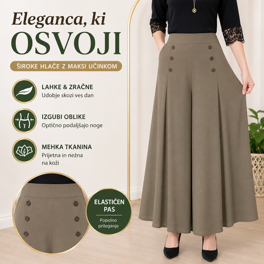 💖【M-5XL】Žensko modno široko drapirano krilo z visokim pasom