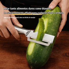 ✅Compra 1, llévate 1 gratis (dos piezas) 🥕🔪 Pelador de frutas y verduras: ¡Pela sin cansancio y cuenta con abrebotellas integrado! 🔥
